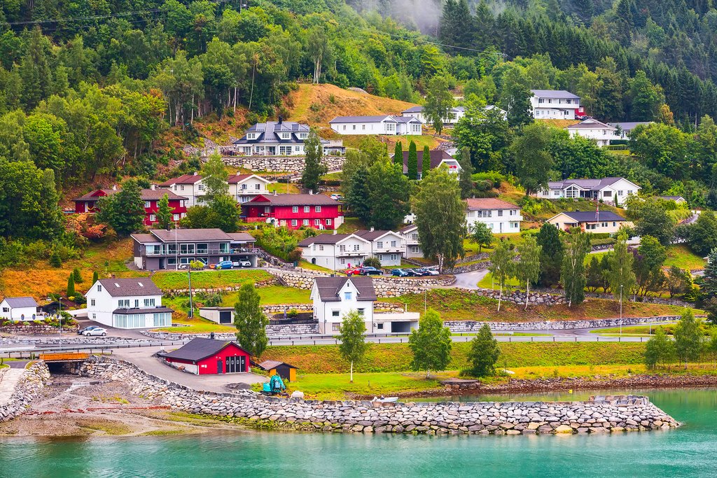 Ride the tramway in the village of Loen