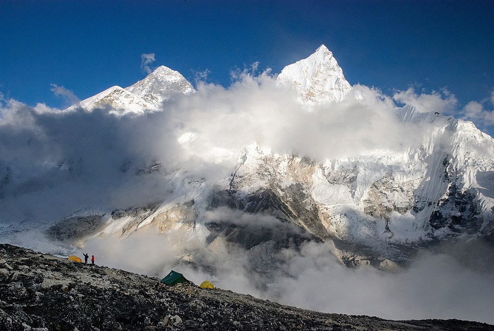 The snowy peaks that the Everest region is famous for en route to Base Camp