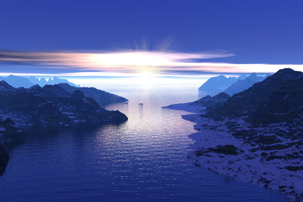 Sunset over the fjord