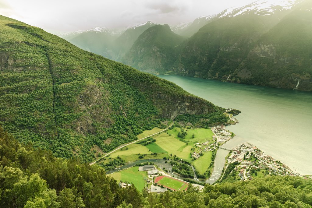 The Aurland Valley reaches the Aurlandsfjord