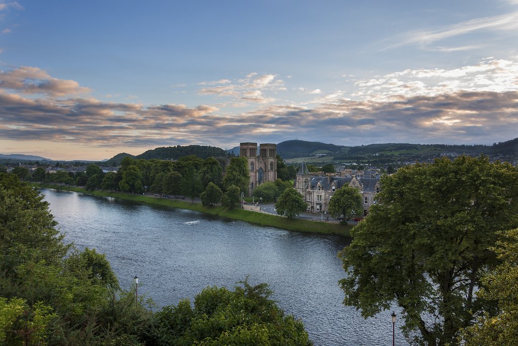 Inverness, capital of the Highlands, overlooking the River Ness.