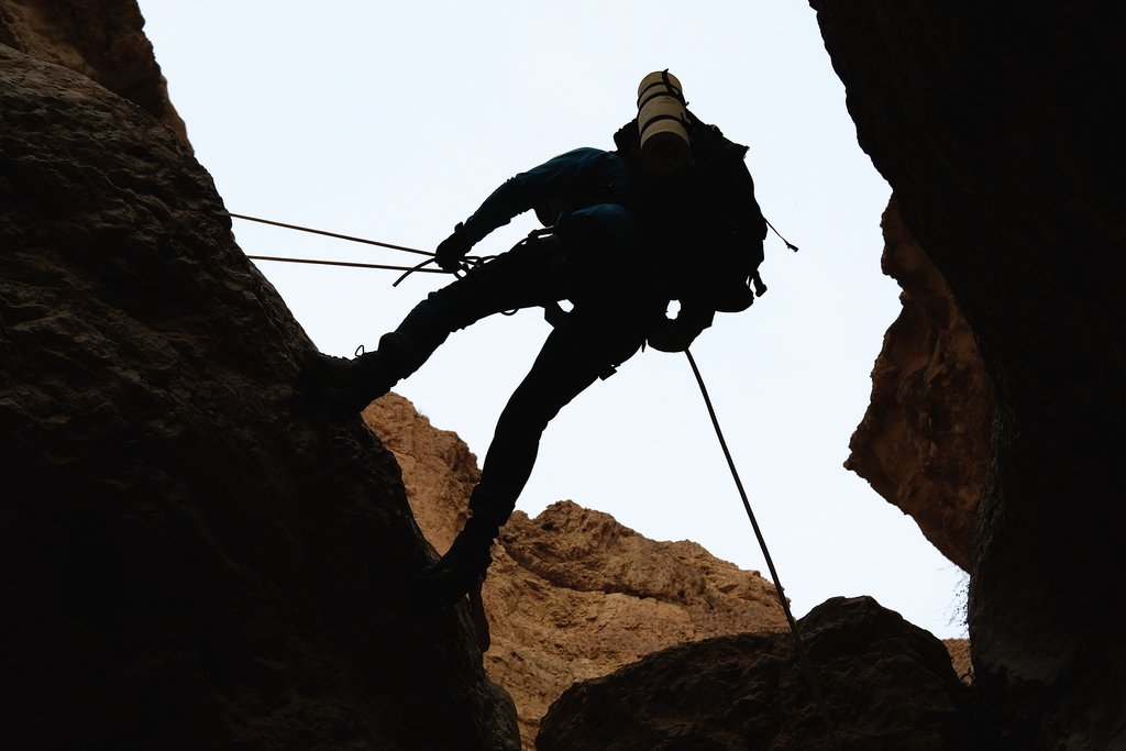 Cliffside abseiling