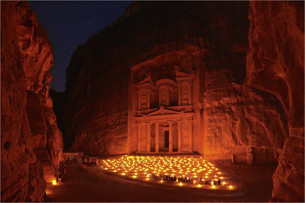 Petra at night