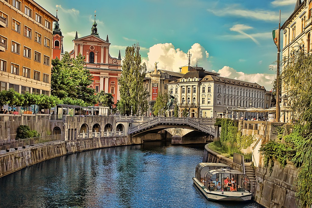 Ljubljana's romantic riverfront