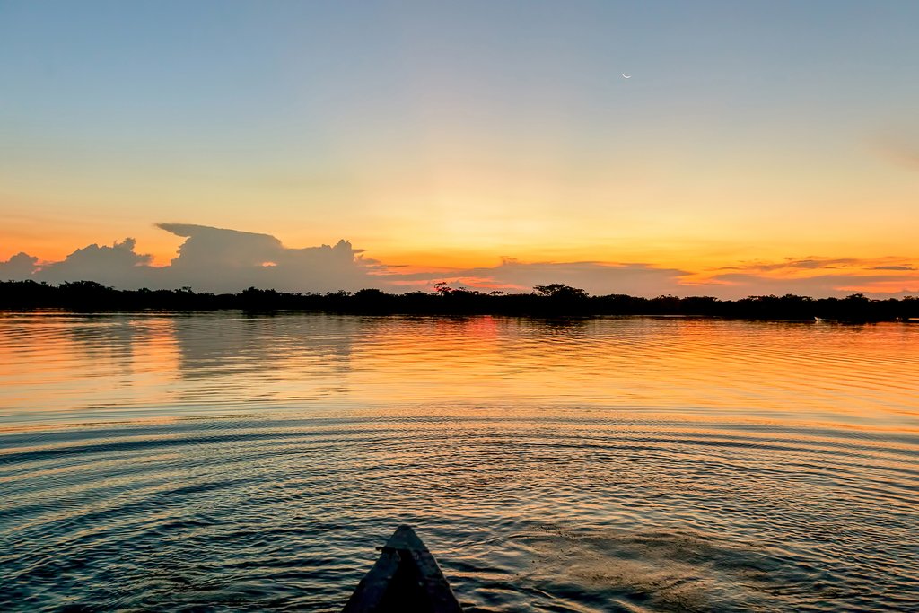 A relaxing sunset in the Amazon