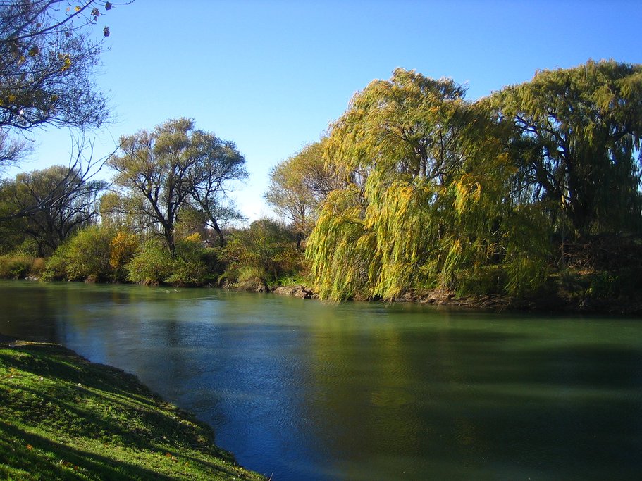 A river running through the town of Gaiman, Patagonia