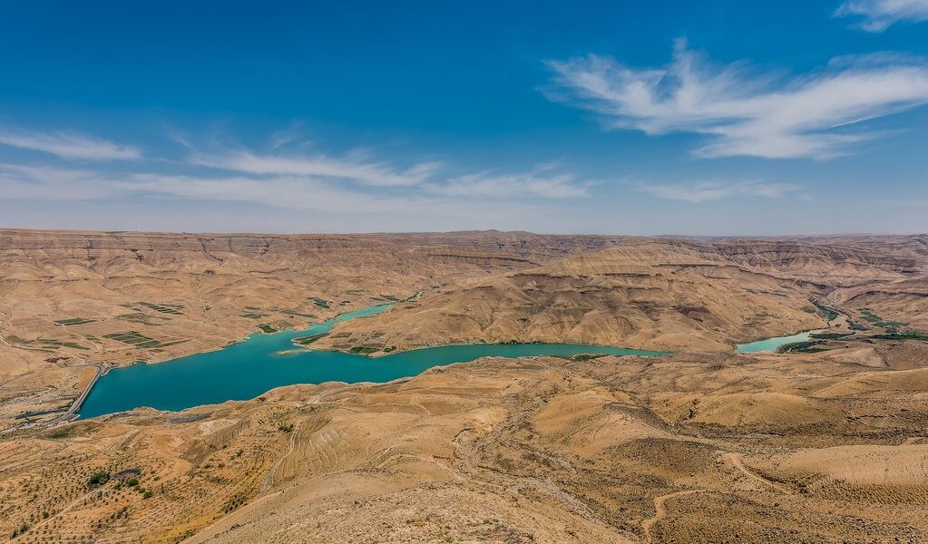 Wadi El Mujib Dam and Lake in Jordan middle east