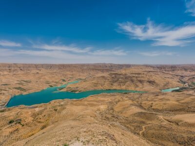 Wadi El Mujib Dam and Lake in Jordan middle east