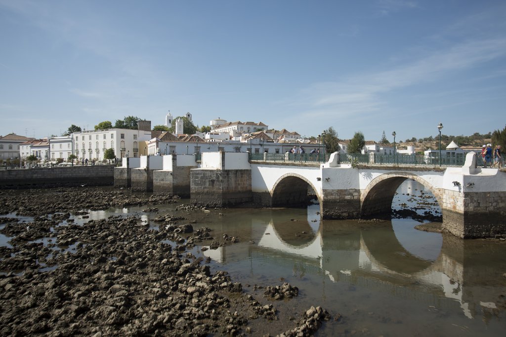 Bridge Ponte Romana in the old town of Tavira, Portugal