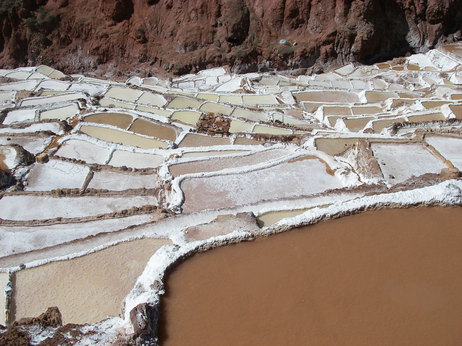 The ancient method of mining for salt involves the use of terraces that built into the side of the mountain