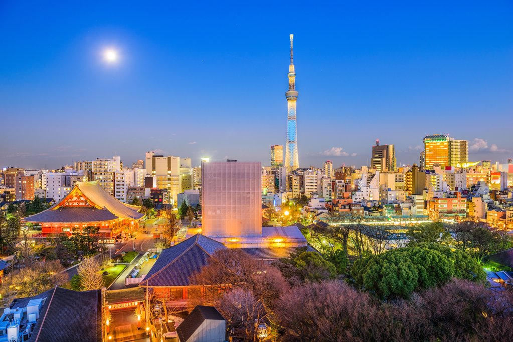 Tokyo Skyline and Sensoji Temple