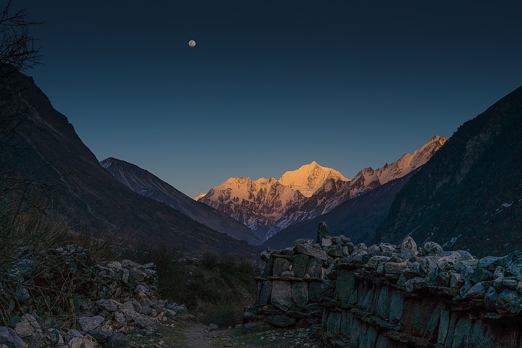 Moonrise in the Langtang Valley