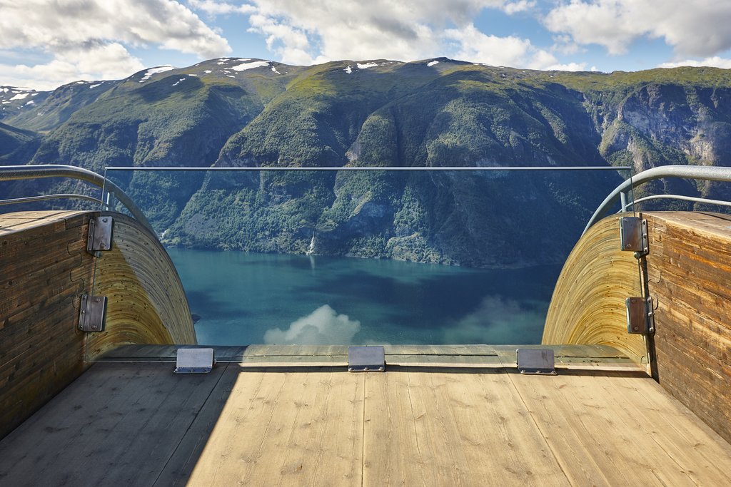 Stegastein Viewpoint near the village of Aurland.