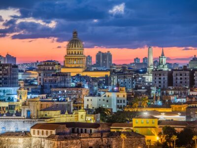 Havana, Cuba old town skyline.