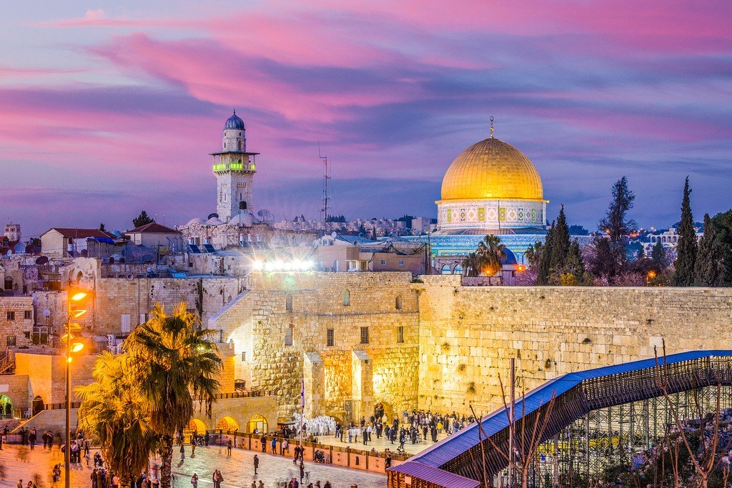 The Old City of Jerusalem at sunset