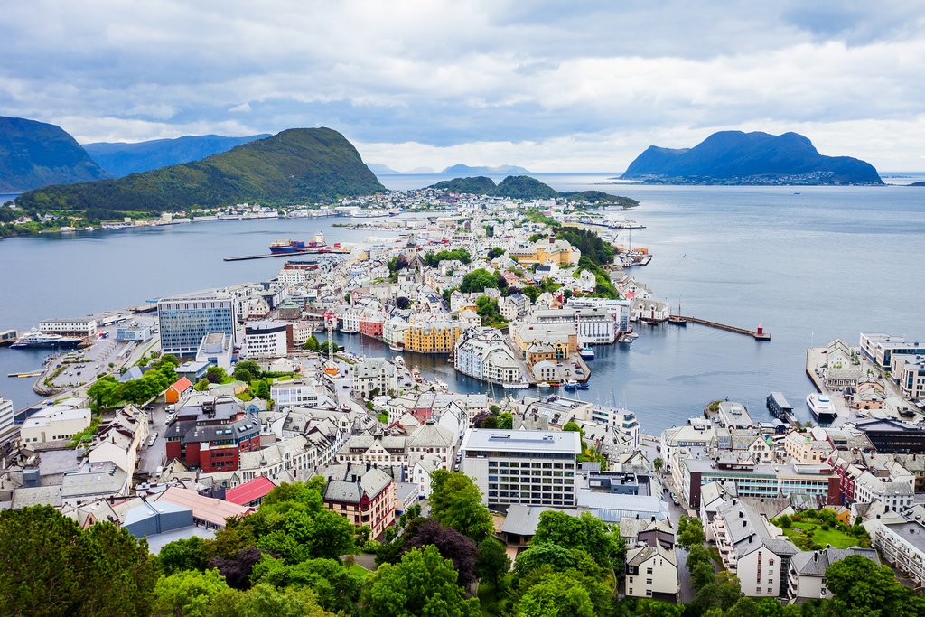 Aerial view of Ålesund
