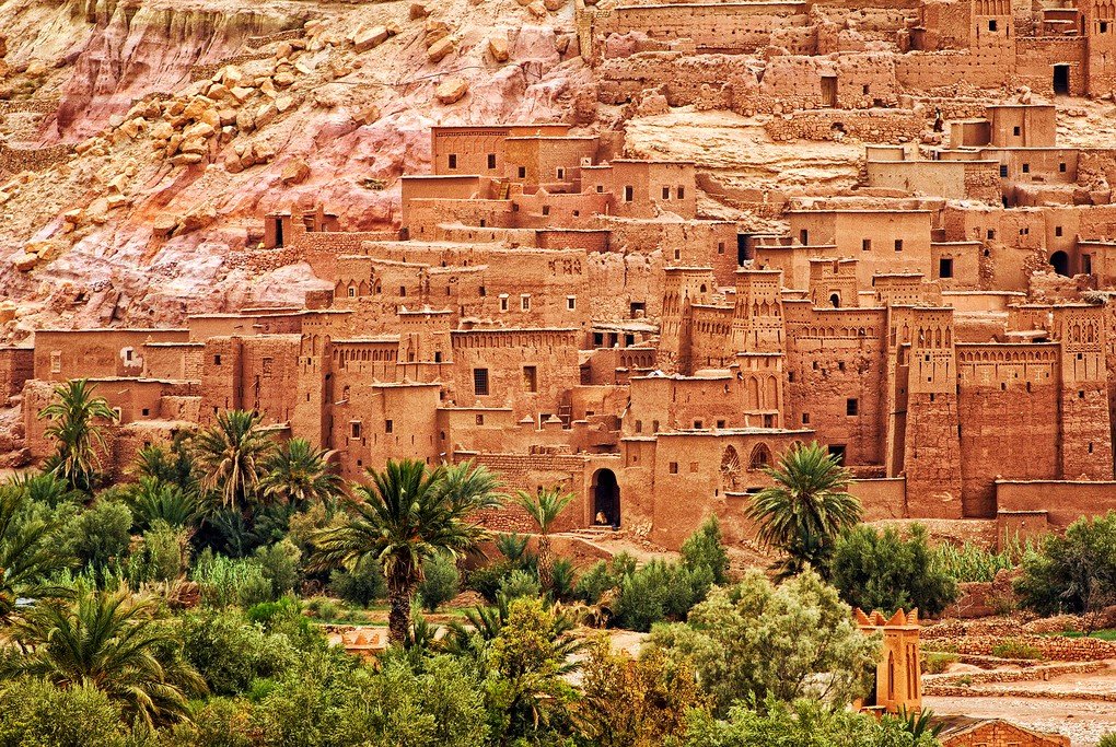 The mud-brick Aït Benhaddou Kasbah