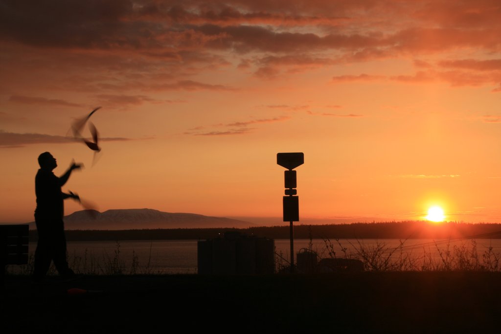 Anchorage sunset with Mt. Susitna in the background, Alaska