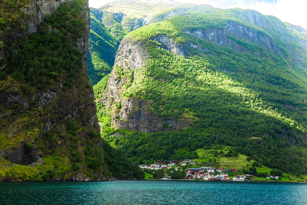 Jaw-dropping views surround the village of Flåm
