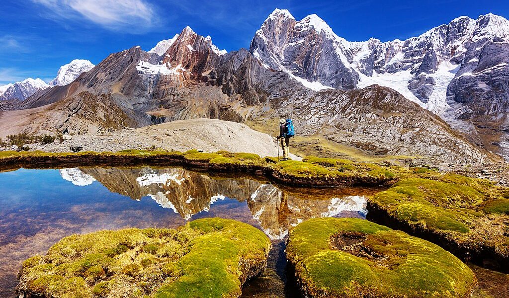 Beautiful mountains landscapes in Cordillera Huayhuash, Peru, So