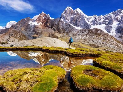 Beautiful mountains landscapes in Cordillera Huayhuash, Peru, So