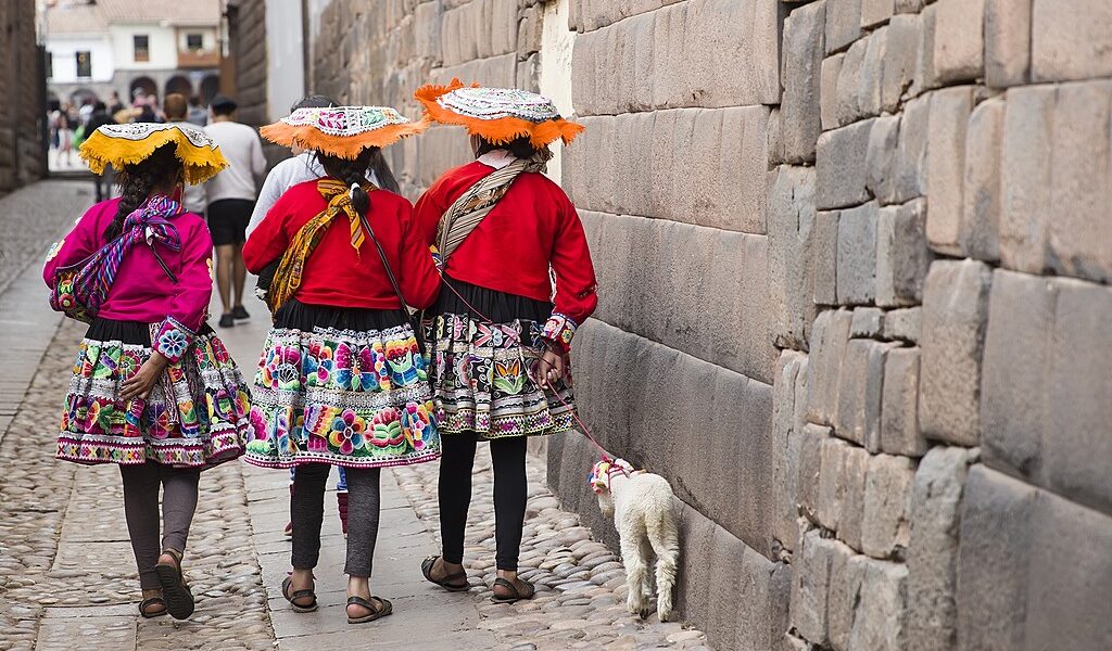 Cusco, Peru - January 1, 2018: Unidentified Women On The Street