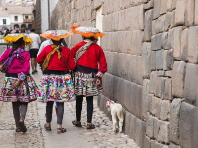 Cusco, Peru - January 1, 2018: Unidentified Women On The Street