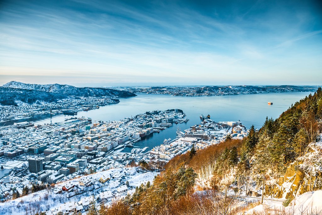 Winter views across Bergen.