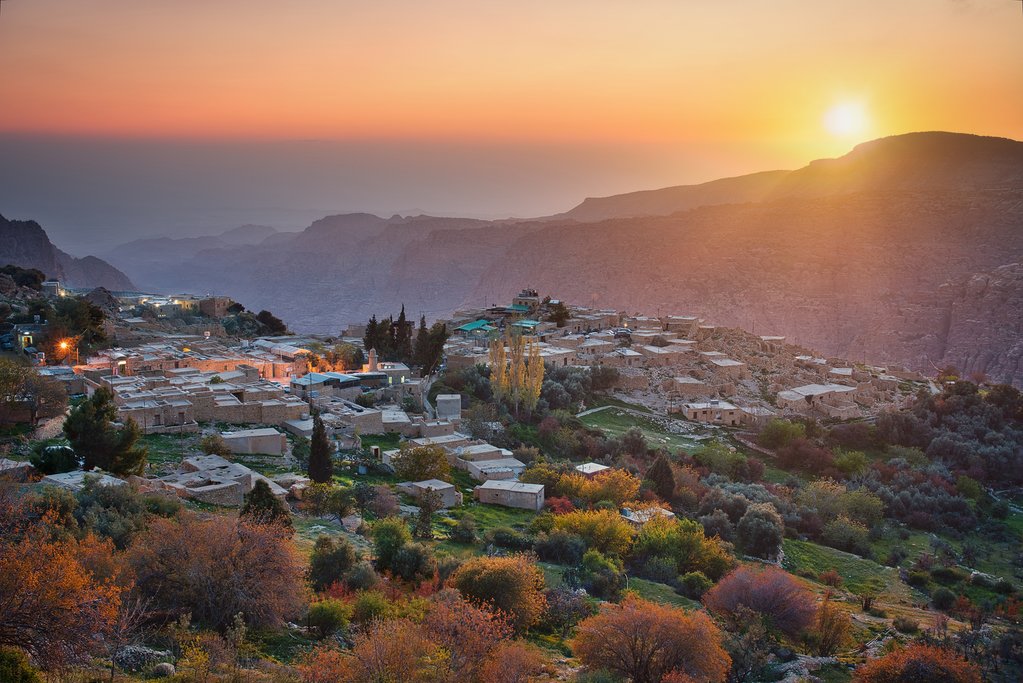 Jordan - Dana Village at sunset