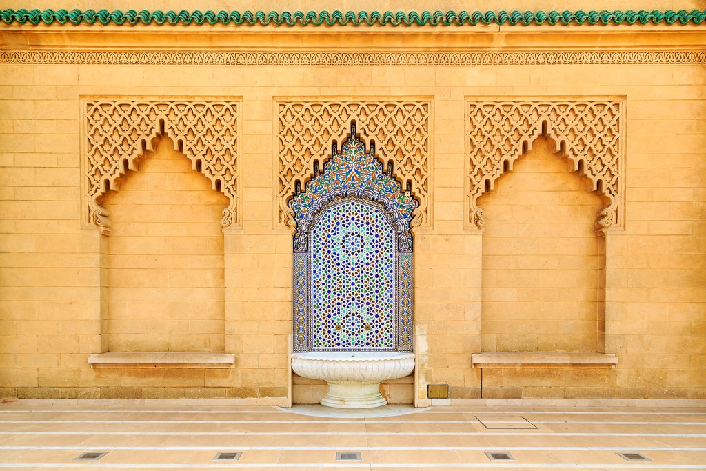 Moroccan tile fountain in Rabat