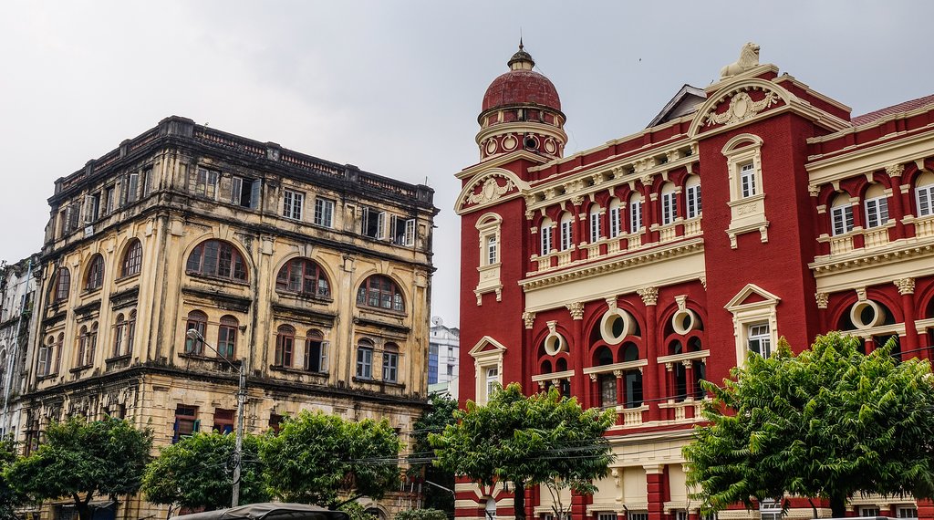 Colonial buildings in Yangon