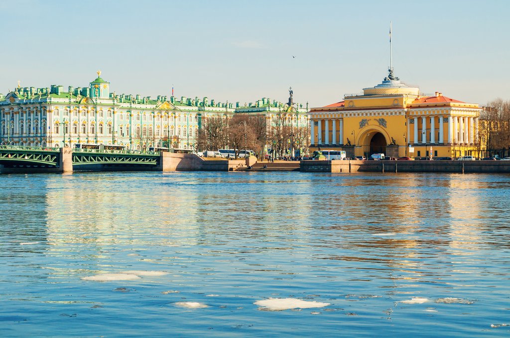 View of the Winter Palace and Admiralty Arch from the Neva River