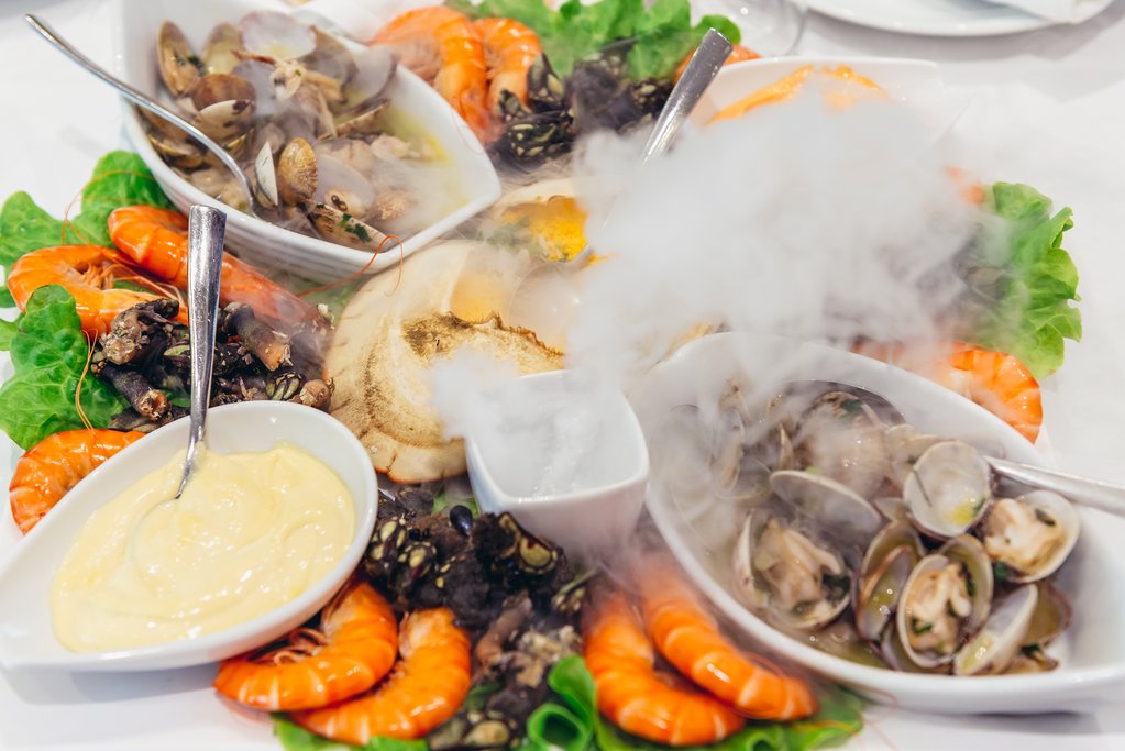 A traditional seafood dinner