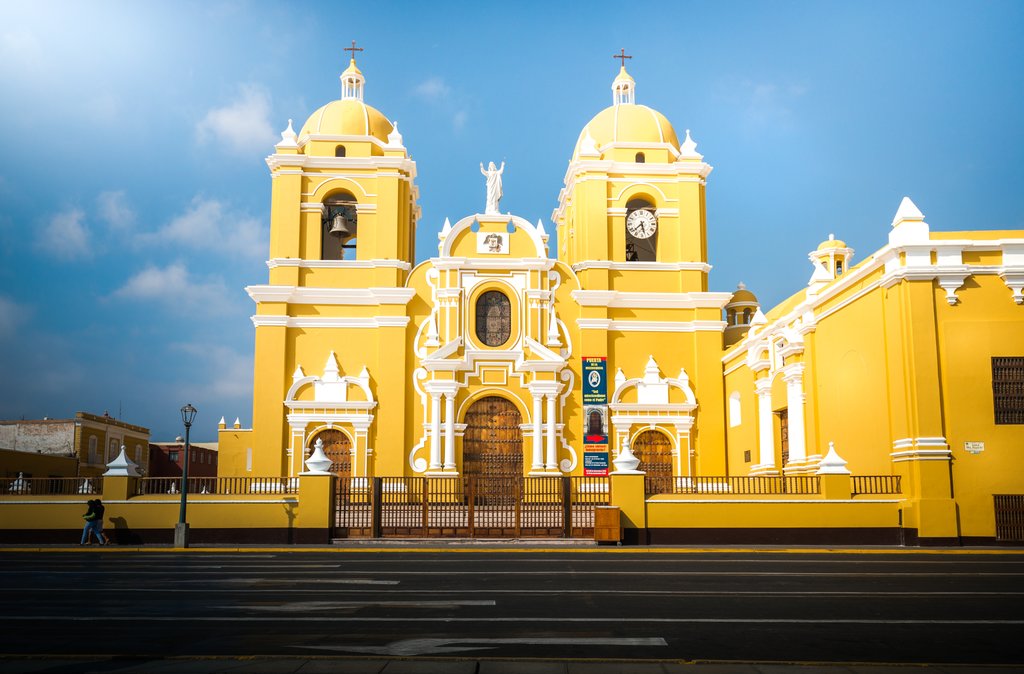 Cathedral of Trujillo, first built in 1647, contains frescoes and a museum.