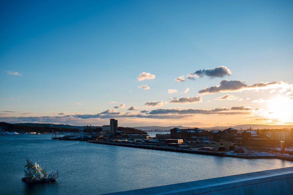 Sunsetting over the bay in Oslo