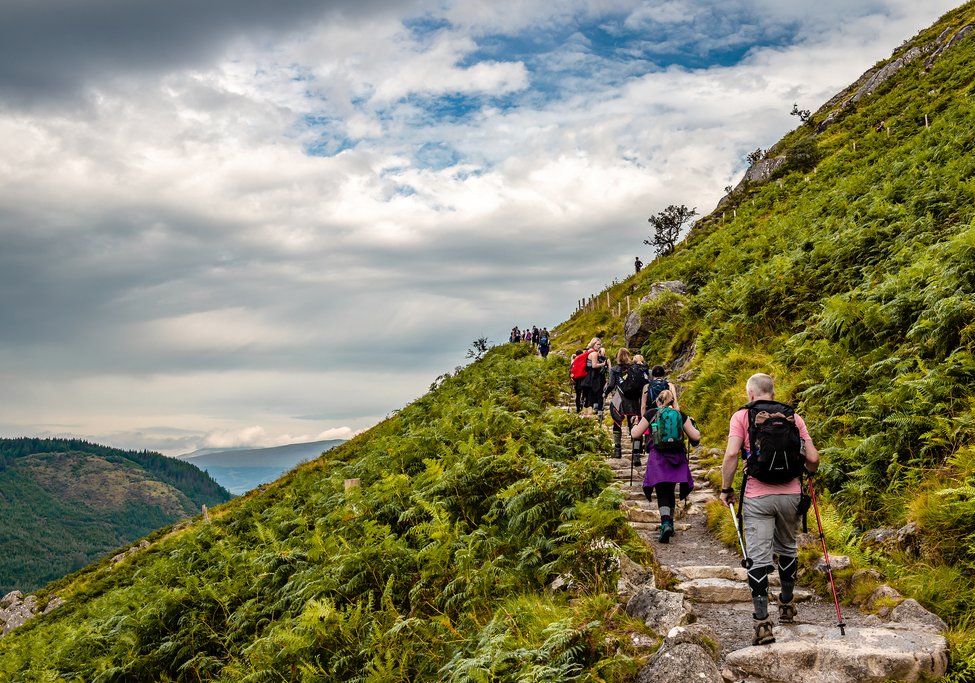 Hikers on the ascent to Ben Nevis.