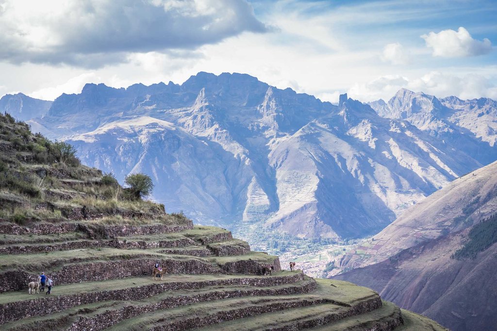 View across Huchuy Qosqo to the Sacred Valley