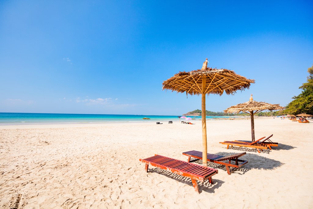 An idyllic stretch of sand at Ngapali Beach