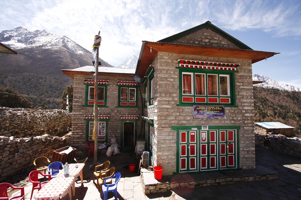 Traditional teahouse in the village of Pangboche, en route to Everest Base Camp