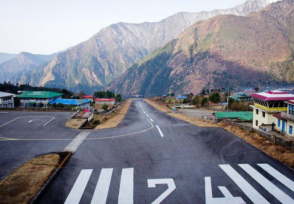 Landing at Lukla's airport