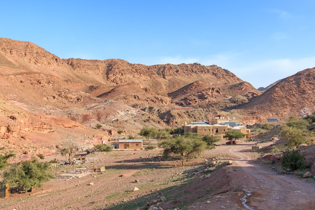 Egypt - Feynan Ecolodge - Sunrise over the Feynan Ecolodge in the Dana Biosphere Reserve