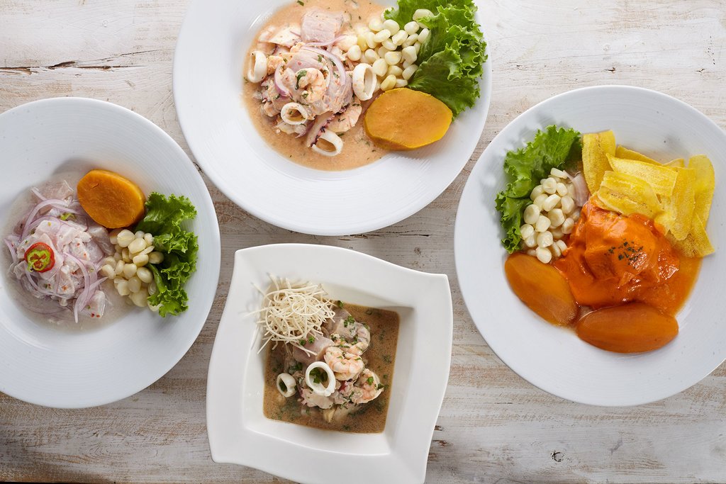 A quartet of ceviche styles at Punto Azul (Photo credit: Punto Azul)