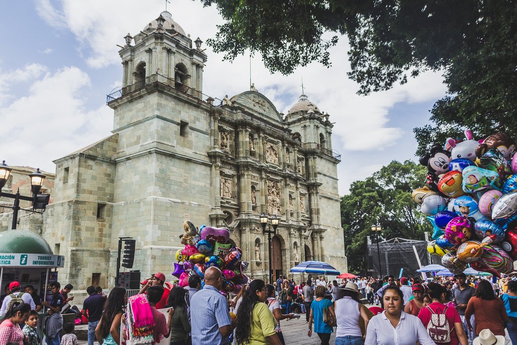 The cathedral in Oaxaca, Mexico