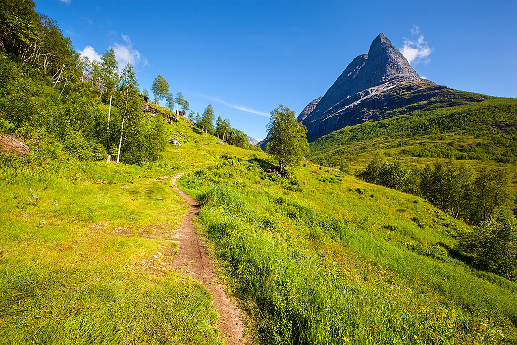 A hiking path in the Innerdalen valley