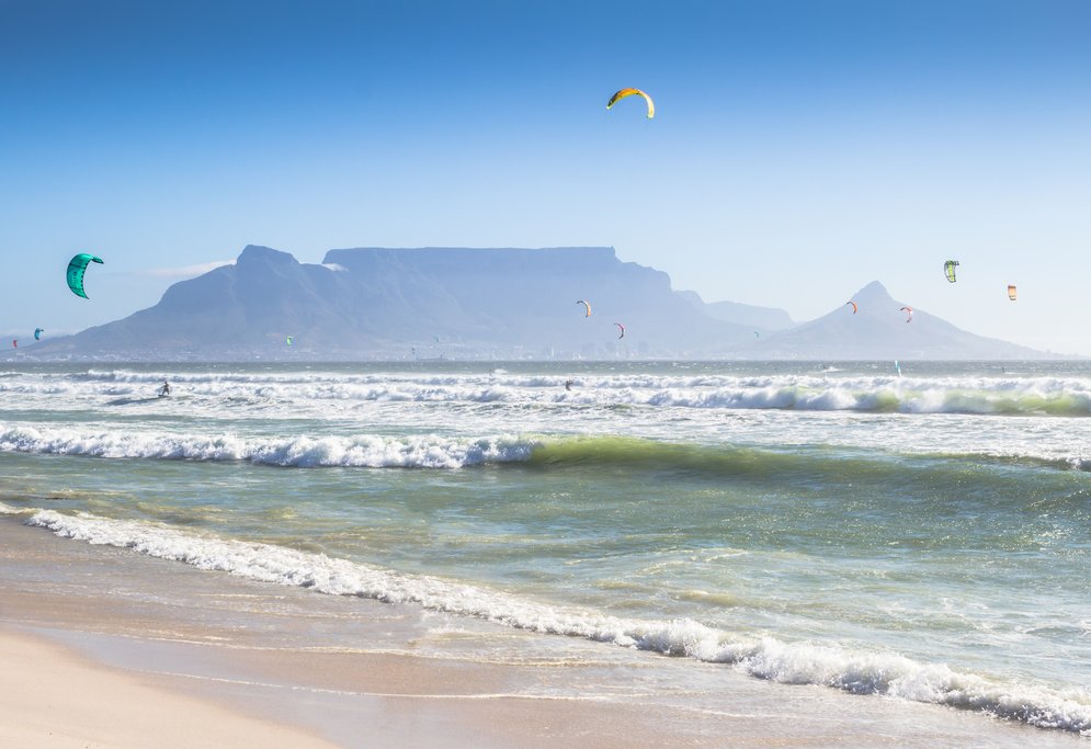 Kite surfers at Blouberg Beach