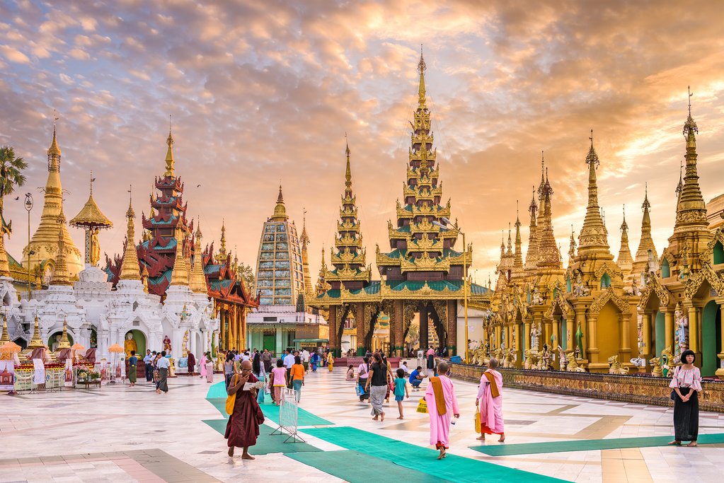 The Shwedagon Pagoda in Yangon