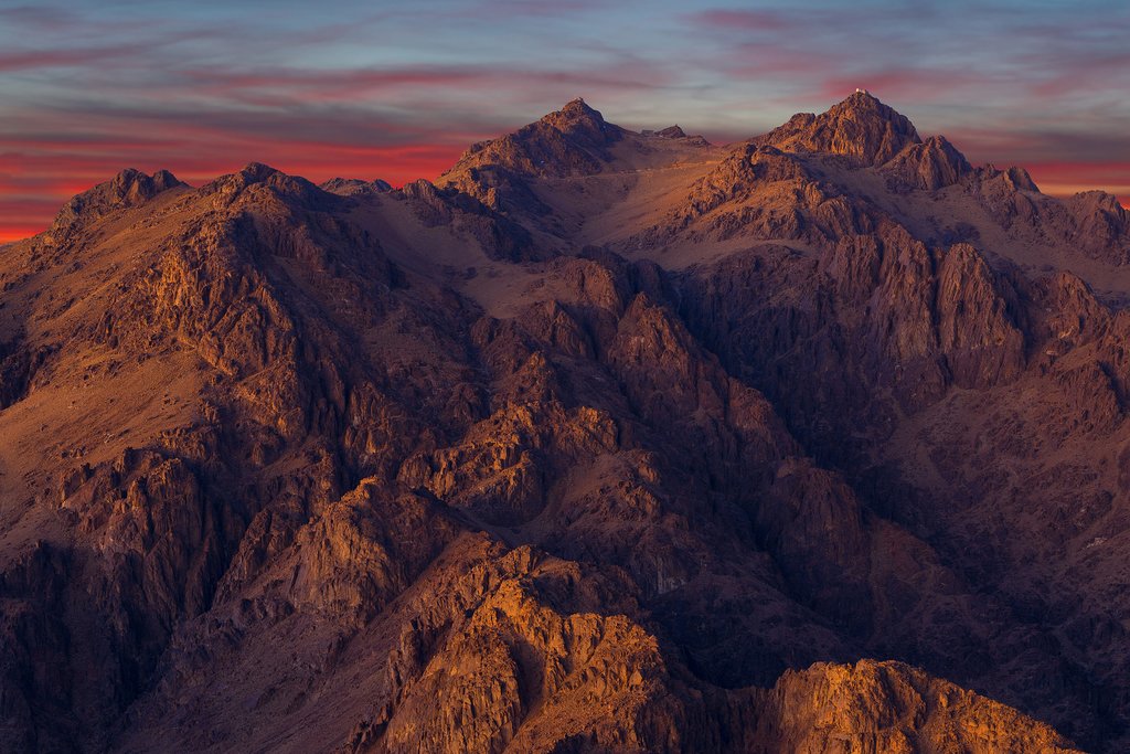 View of mountains from Mount Sinai, Egypt