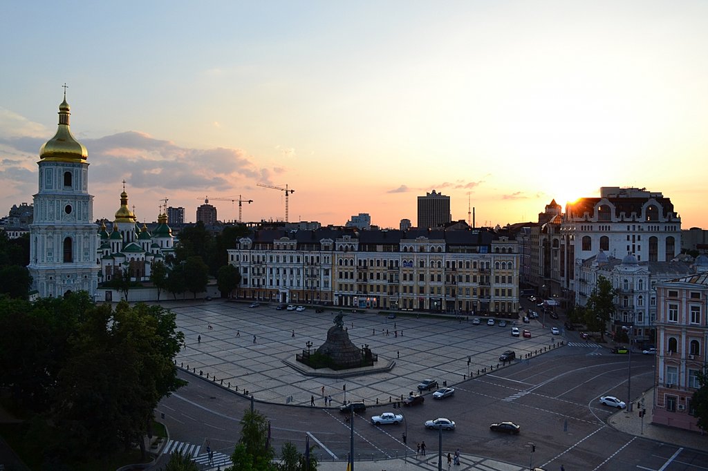 Sunset over Ukraine's capital