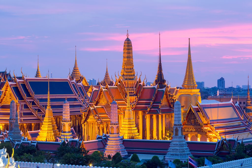 The golden spires of the Grand Palace