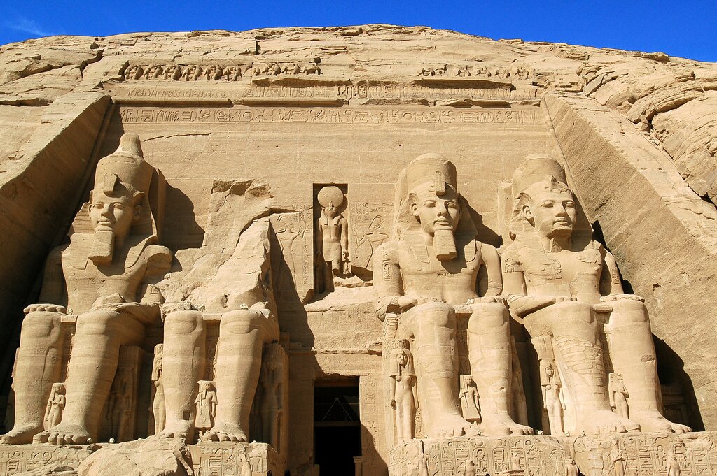 The massive statues at Abu Simbel